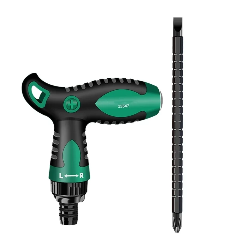 2 in 1 T-Shape Household Ratchet Handle Screwdriver Set Ratchet Screwdriver Bit Insulated Handle For Electrician Tool in