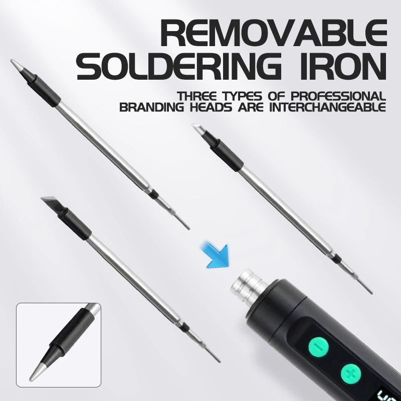 ANSIKI C212S Wireless Soldering Iron Portable 180-450 °C Adjustable Temperature Built-in Battery with 3Tip Soldering Tool Kit