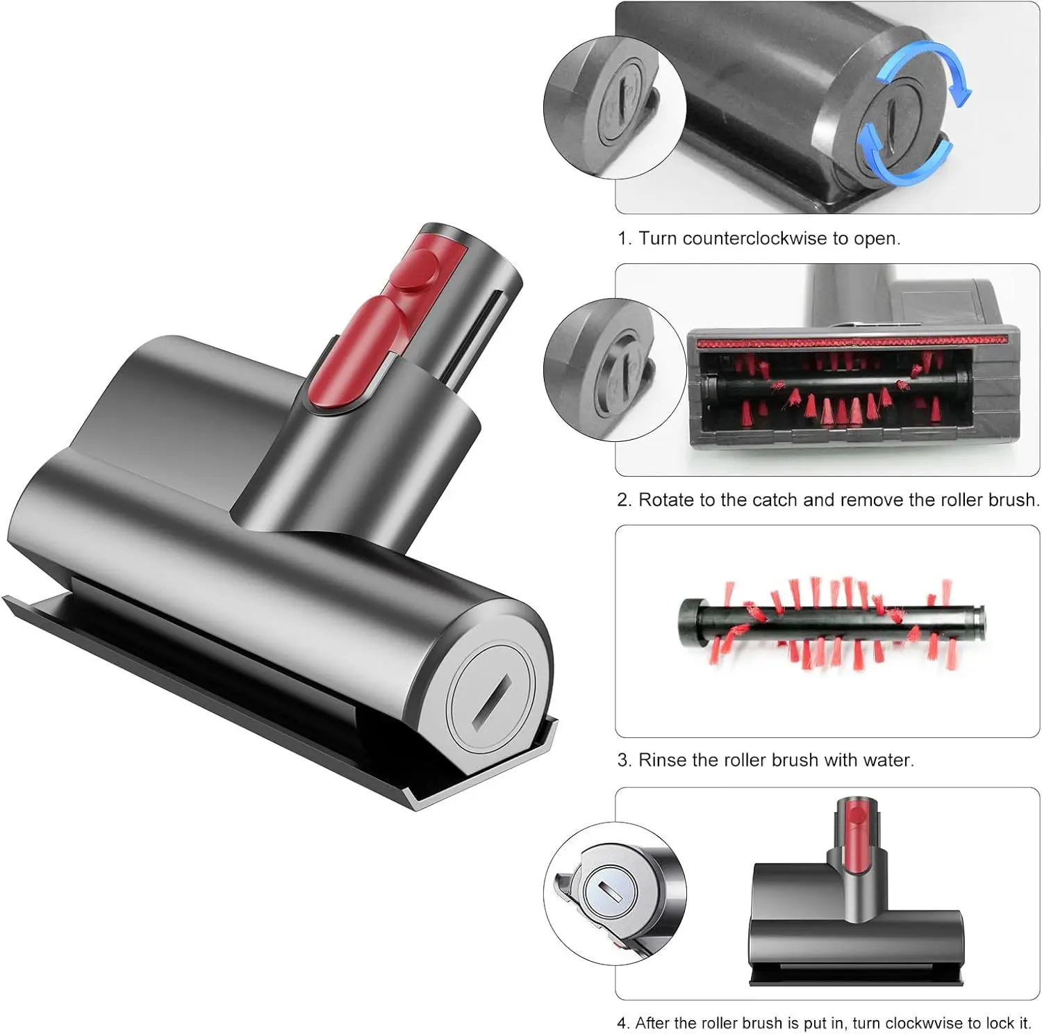 Mini Motorized Tool Brush Head for Dyson V7 V8 V10 V11 V15 Gen5 Cordless Vacuum Clean Head Vacuum Cleaners Replacement Parts