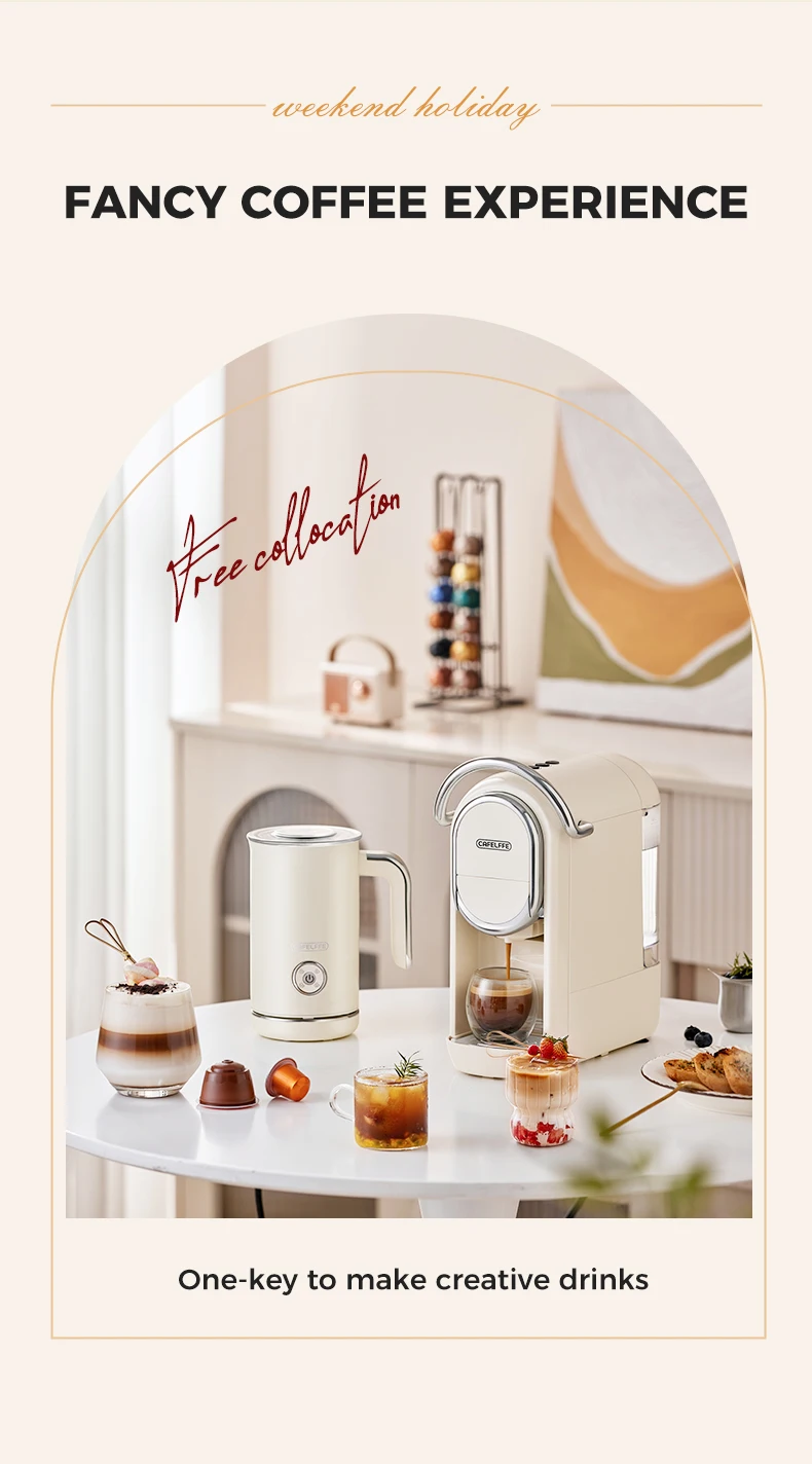 Cafelffe Electric Milk Frother Frothing Foamer Chocolate Mixer Cold/Hot Cappuccino Fully Automatic Milk Warmer home appliance