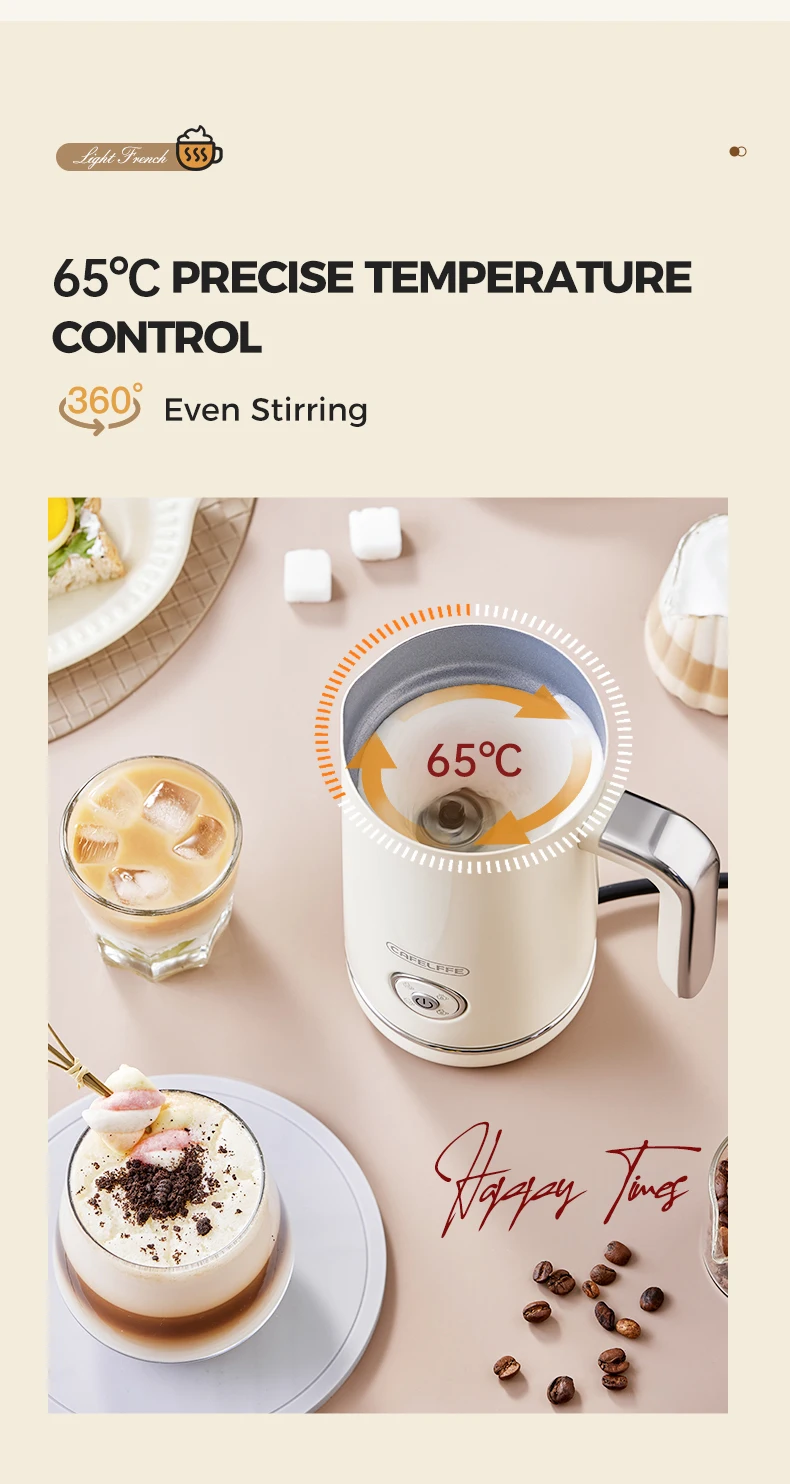 Cafelffe Electric Milk Frother Frothing Foamer Chocolate Mixer Cold/Hot Cappuccino Fully Automatic Milk Warmer home appliance