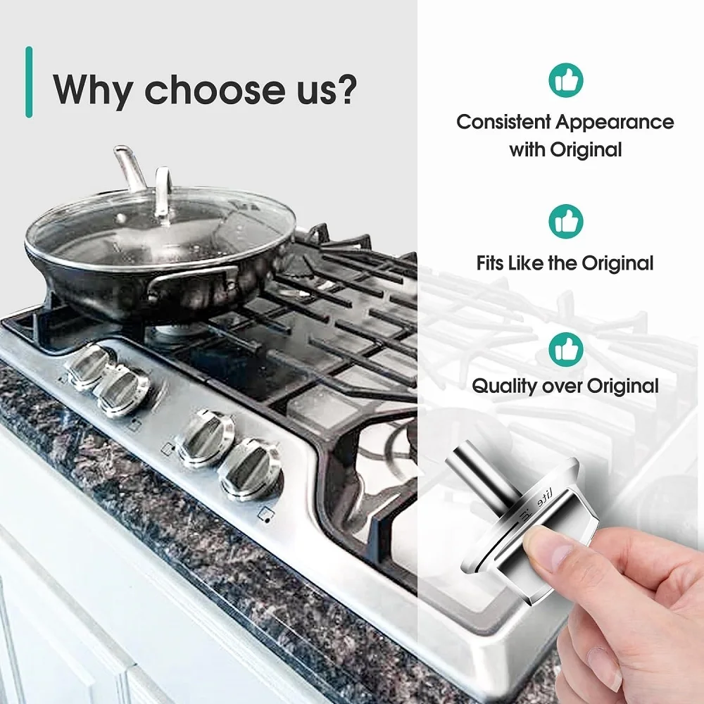 5 Pcs 5304525746 Gas Stove Knob for Frigidaire Gas Stove Knobs 5304504839, 4960519, AP6997304, PS16227241, EAP16227241