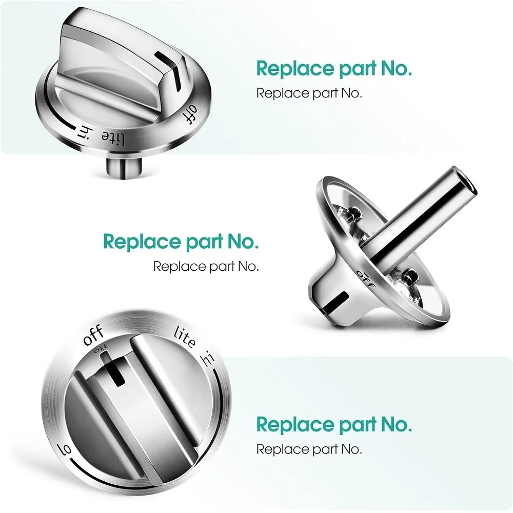 5 Pcs 5304525746 Gas Stove Knob for Frigidaire Gas Stove Knobs 5304504839, 4960519, AP6997304, PS16227241, EAP16227241