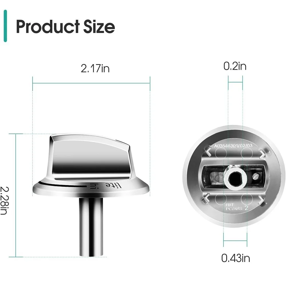 5 Pcs 5304525746 Gas Stove Knob for Frigidaire Gas Stove Knobs 5304504839, 4960519, AP6997304, PS16227241, EAP16227241