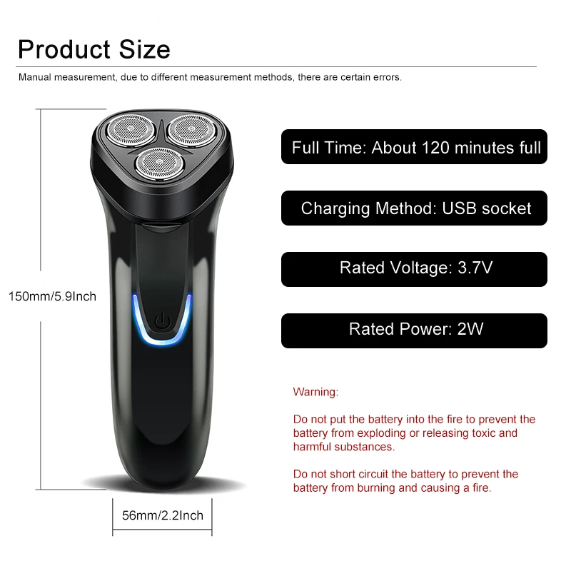 Mini Electric Shaver Men's Face Beard Razor USB Charging Washable Beard Trimmer Razor Ladies Travel Portable Body Hair Trimmer