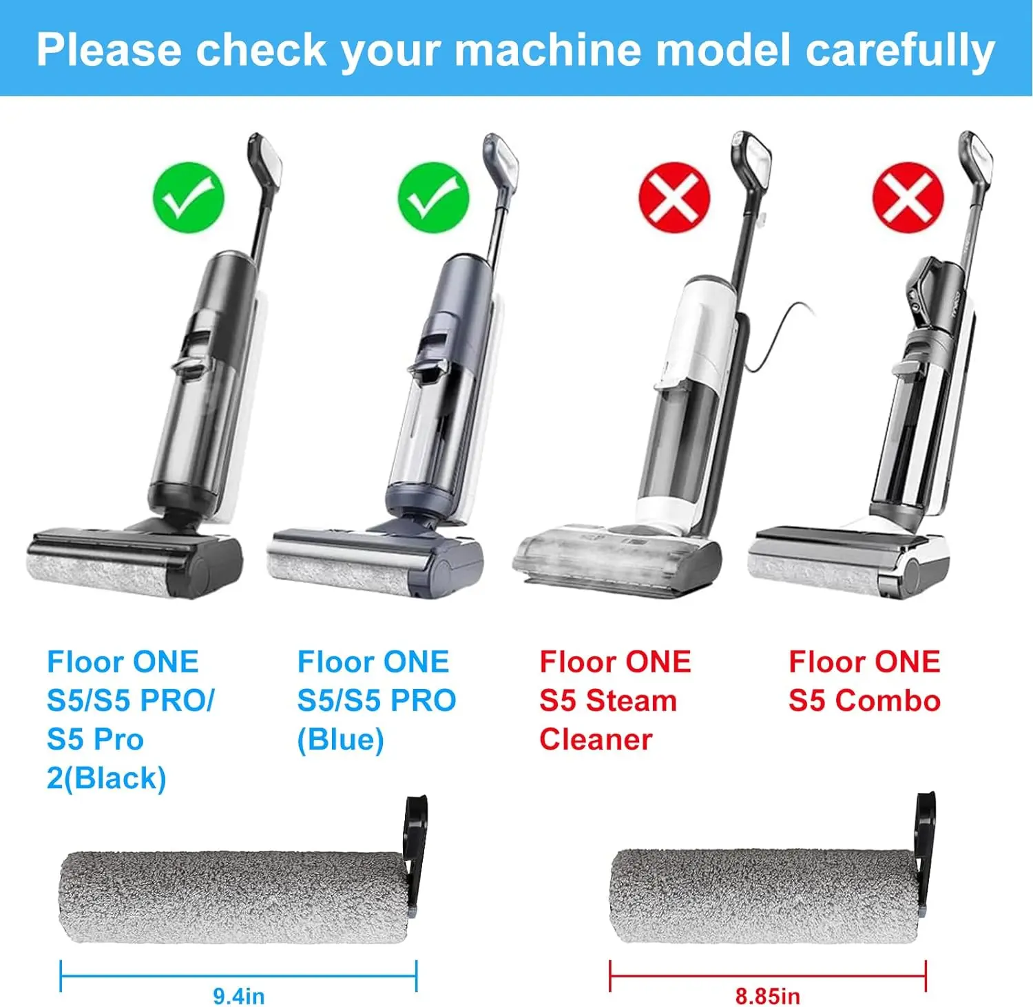Replacement Brush Rollers Compatible with Tineco Floor ONE S5/Floor One S5 Pro 2 Smart Cordless Wet Dry Vacuum Cleaner