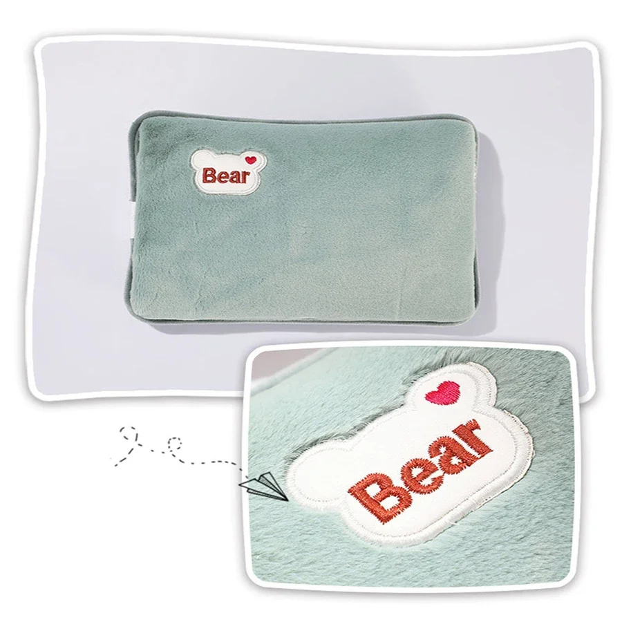 Electric Hot Water Bag Soft Winter Hand Warmer Reusable Bottle EU Plug Rechargeable Pocket
