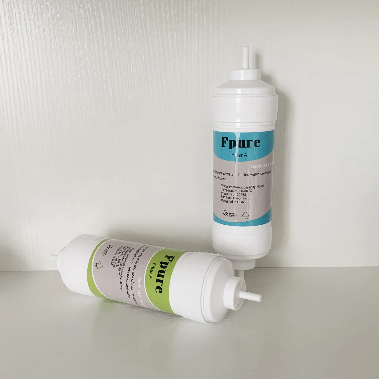 Diode Laser coolant water filters(Filter A & B) For 808nm Diode Laser Machine Cooling, Include Connectors&Clamps, pack of 2