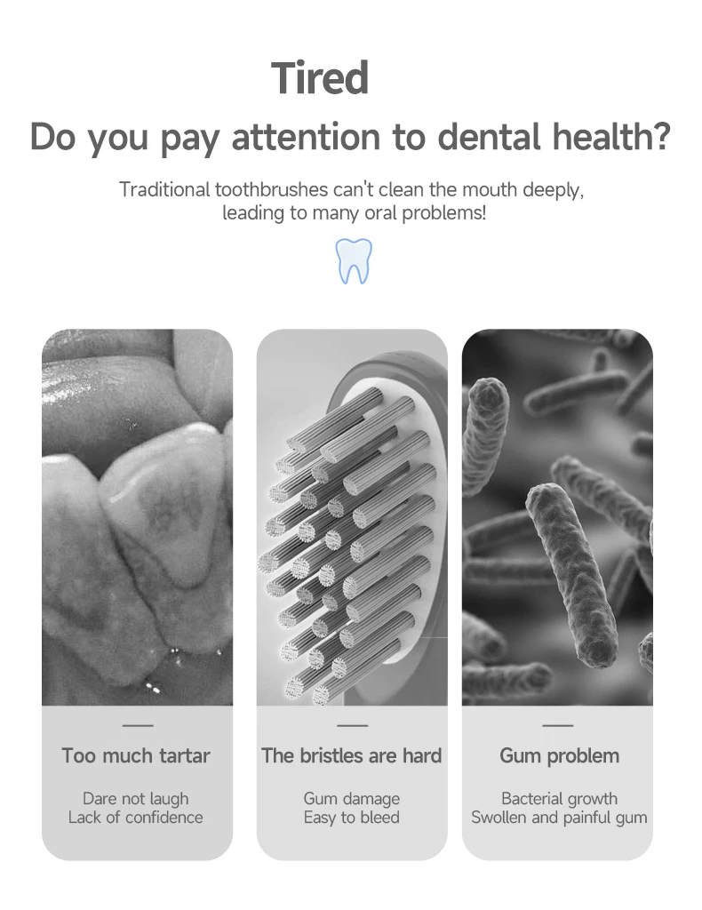 Electric Toothbrush IPX7 Waterproof Sonic Toothbrush DuPont Soft Bristles Adult Large Button Vibration Intelligent Toothbrush