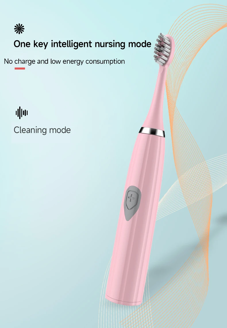 Electric Toothbrush IPX7 Waterproof Sonic Toothbrush DuPont Soft Bristles Adult Large Button Vibration Intelligent Toothbrush