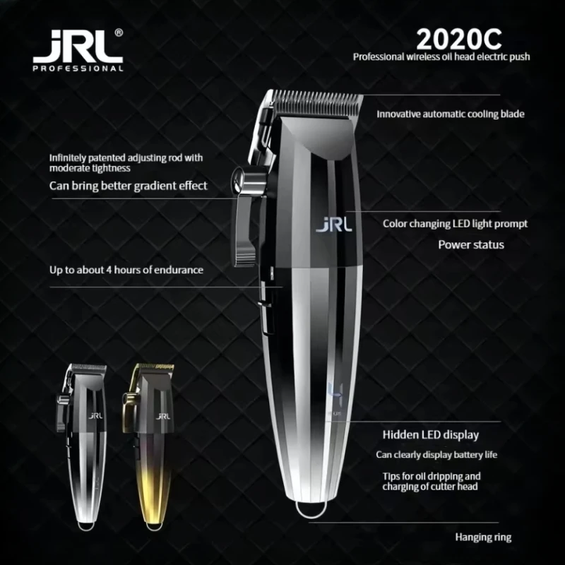 Original JRL Clipper JRL 2020c 2020t Professional Hair Clipper Men's Oil Head Trimmer Cordless Electric Push Shear Hairdresser