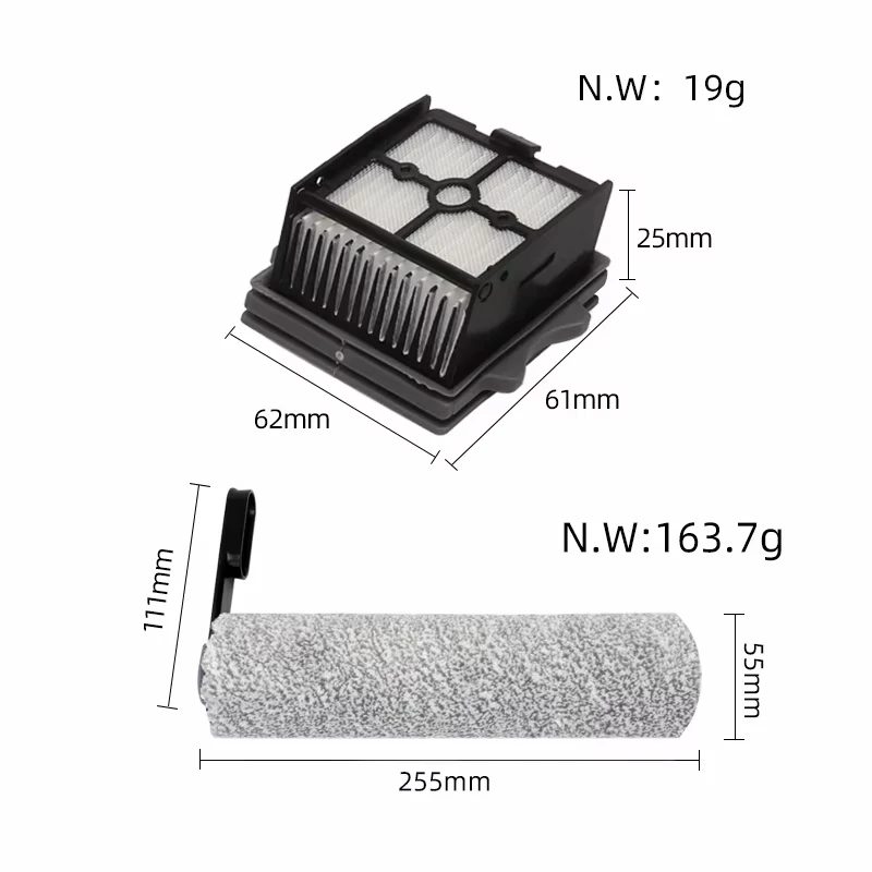 For Tineco Floor One Switch S6\Stretch S6 Parts Wet Dry Vacuum Cleaner Consumable Roller Brush HEPA Filter Accessories