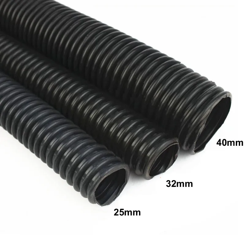 General vacuum cleaners thread hose black inner 25mm 28mm 32mm 40mm bellows straws durable vacuum cleaner parts