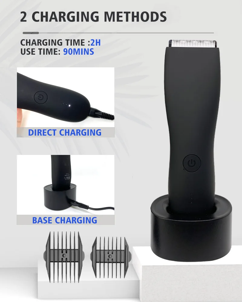 Men's Electric Groin Hair Trimmer Pubic Hair Trimmer Body Grooming Clipper for Men Bikini Epilator Rechargeable Shaver Razor