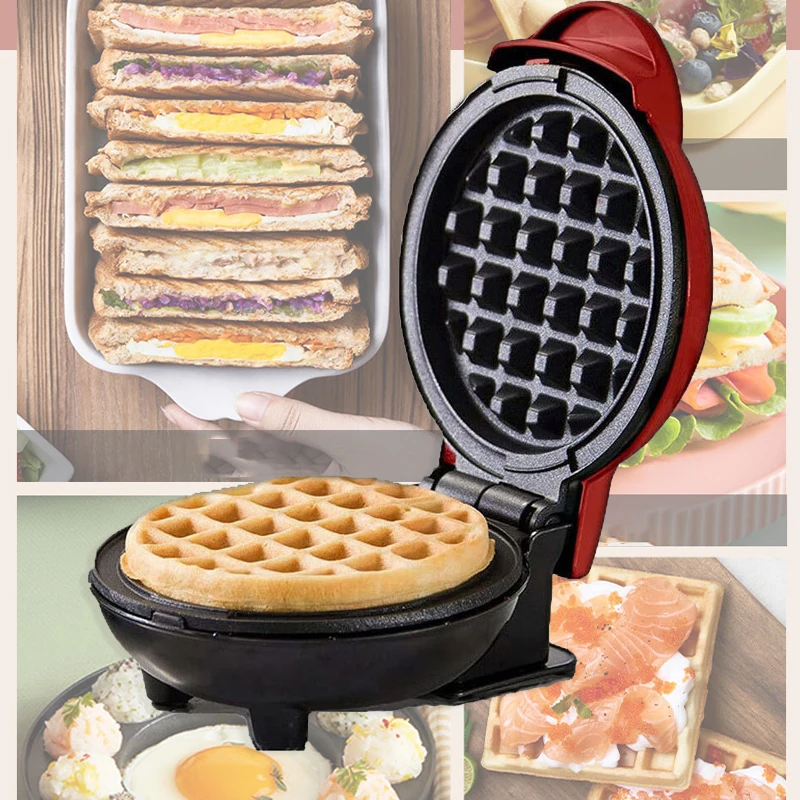 Eggette Machine Pan Breakfast Waffle Molds Mini Waffle Pot Egg Cake Oven Mini Electric Waffles Maker Bubble Egg Cake Oven