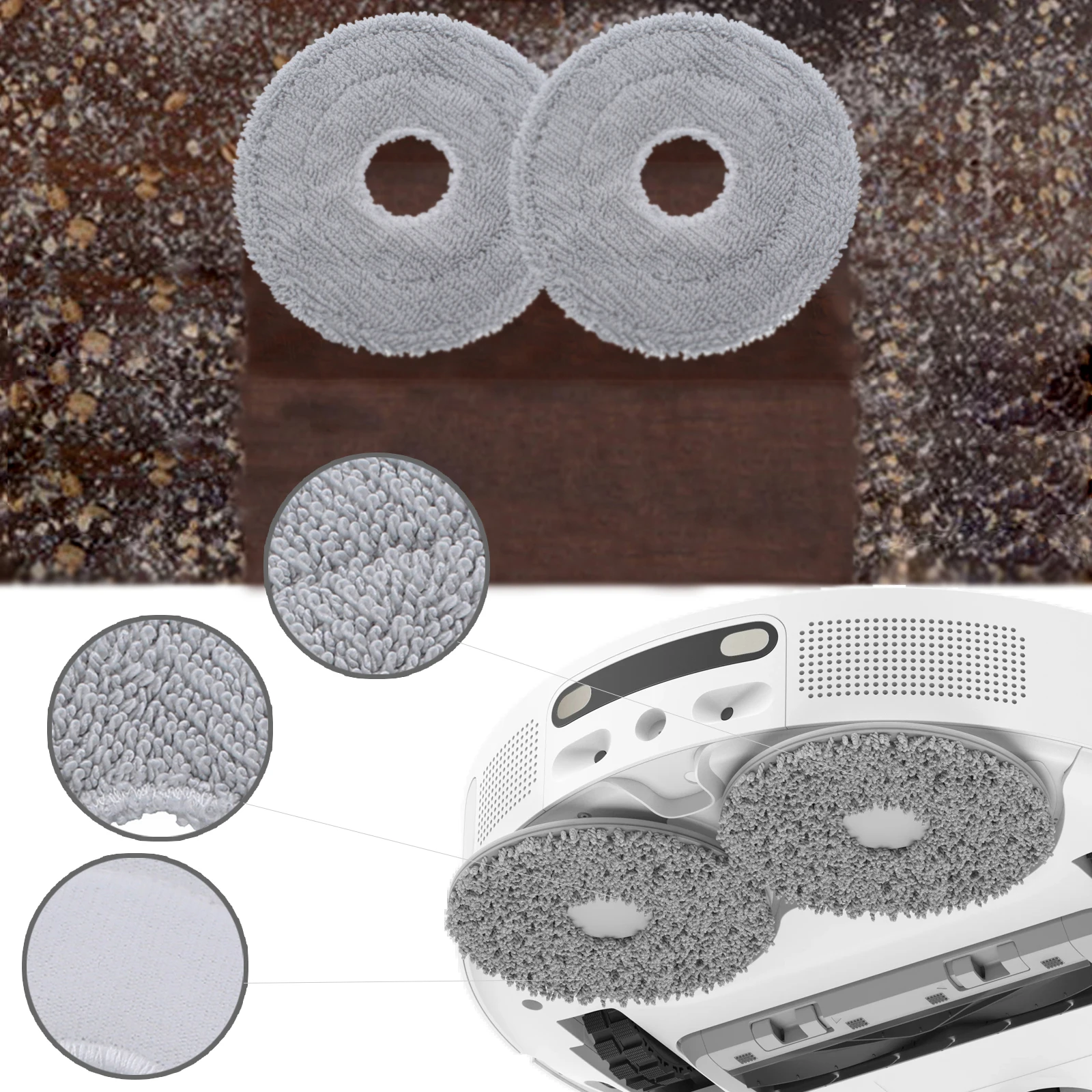 Original Dreame Mop Pad for L10s Ultra / L10 Ultra/L20 Ultra/L10s Pro Ultra/L10s Plus/X40 Ultra/X30 Ultra/L40 Ultra(4-Pack)