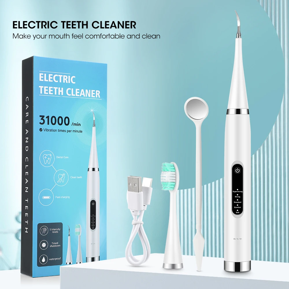 Dental Calculus Removal Electric Teeth Whitening & Cleaning Ultrasonic Tooth Cleaner Scaler Plaque Coffee Stain Tartar Oral Care