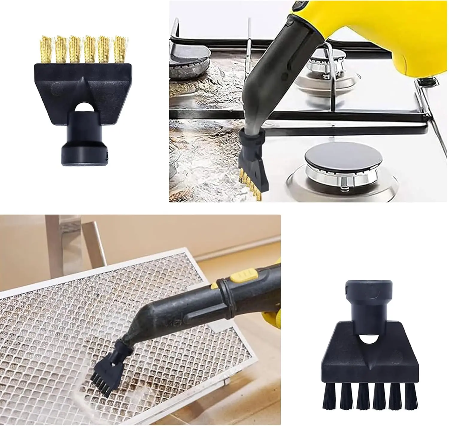 Nylon Round Brushes for Karcher, Kärcher Round Brush Set, Steam Cleaning Brush, Steam Cleaner Karcher SC1 SC2 SC3 SC4 SC5 CTK10