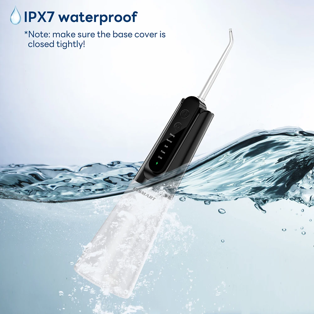 INSMART Water Flosser Dental Portable Oral Irrigator Water Flosser Teeth Whitening Waterproof Water Floss 270ML Teeth Cleaner