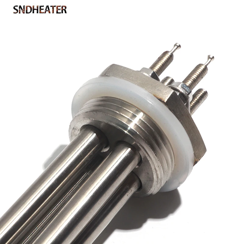 SNDHEATER 12V 24V 36V 48V Water Immersion Heater Low Voltage G1 1/4" DN25 1Inch Thread Induction Heating Tube 304SUS 300W-1.5KW
