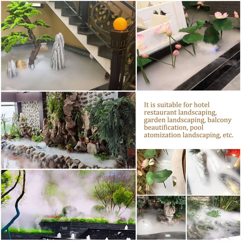 2/4/6/8/10/12 Head Ultrasonic Mist Maker Fogger Stainless Steel Air Humidier Garden/Rockery/Pool Fog Sprayer Generator 220V