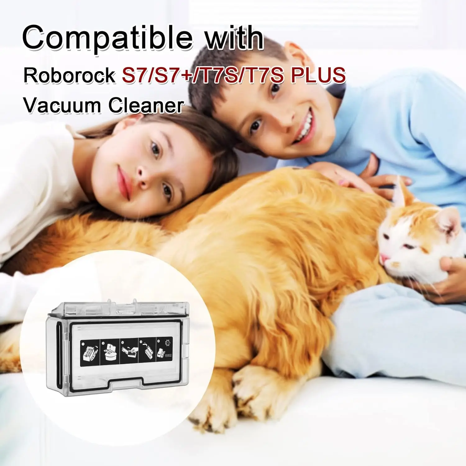 Dust bin for Roborock S7 S70 S75 T7s plus T7s Dust Box Hepa Filter Spare Parts Robot Vacuum Cleaner with Filter Accessory