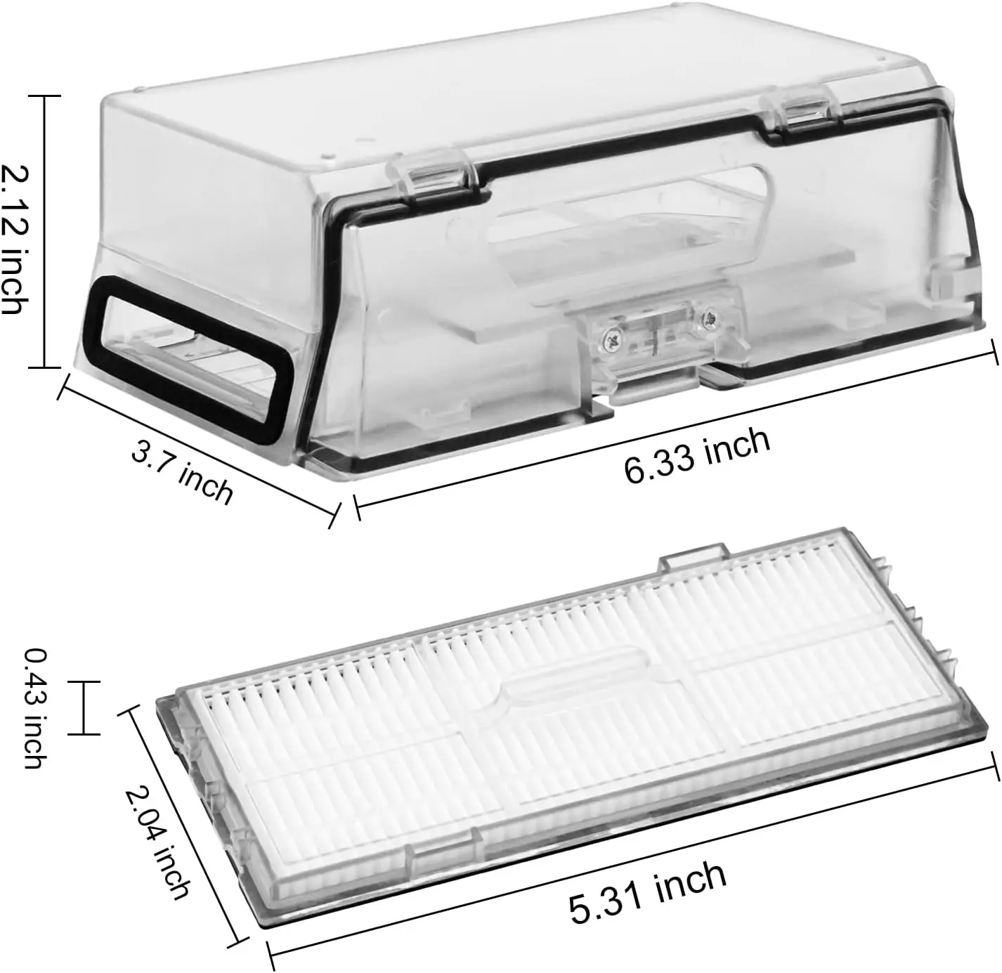 Dust bin for Roborock S7 S70 S75 T7s plus T7s Dust Box Hepa Filter Spare Parts Robot Vacuum Cleaner with Filter Accessory