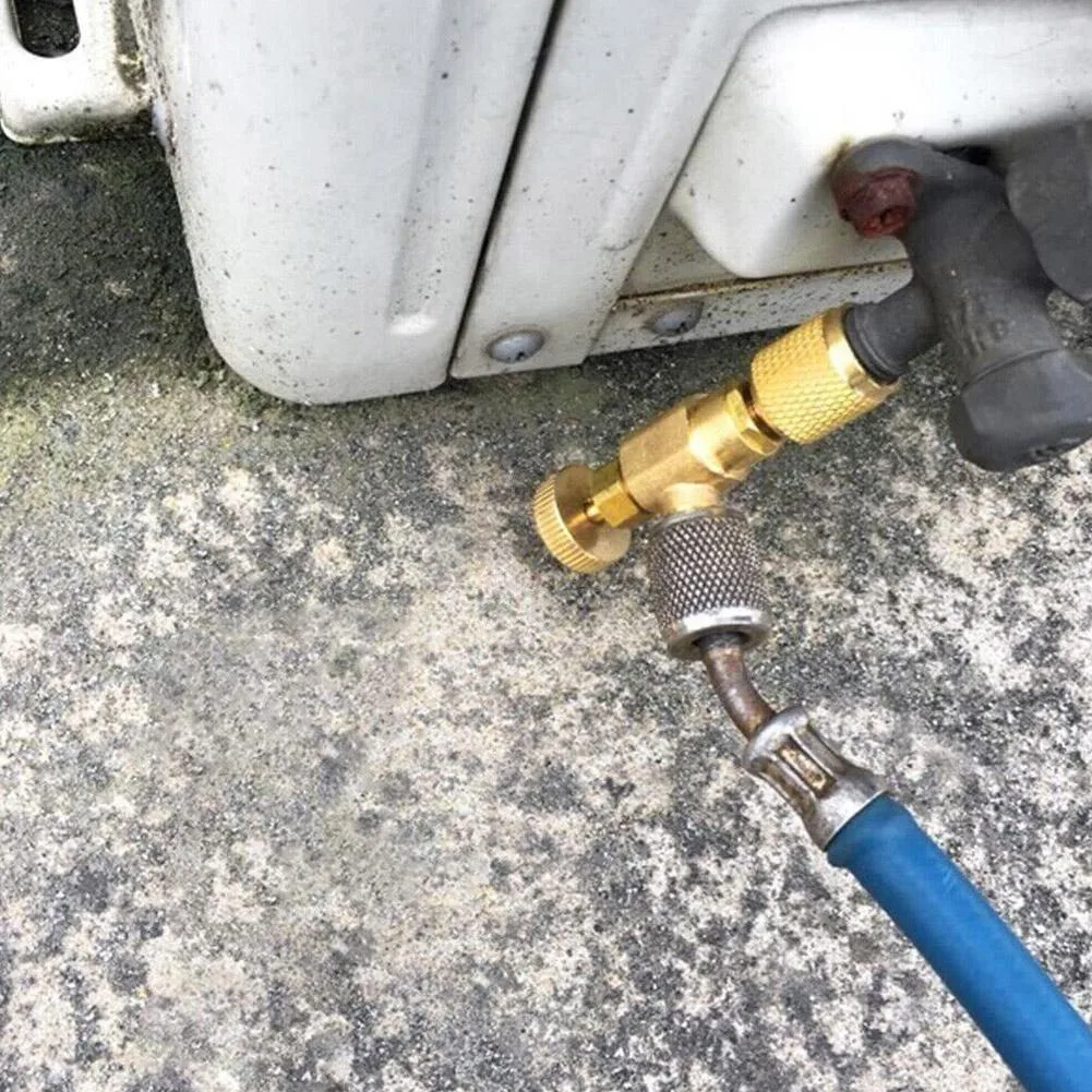 Liquid Safety Valve R410A R22 Air Conditioning Refrigerant Tool 1/4 "Safety Adapter Air Conditioning Repair And Fluoride