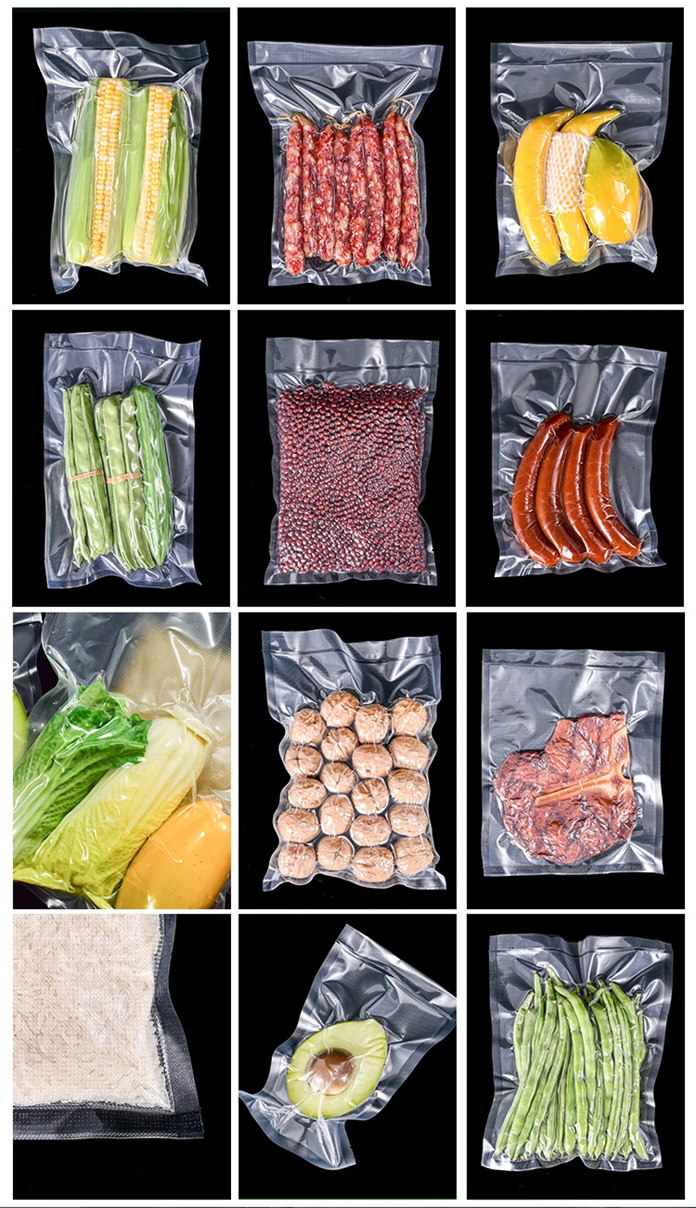 Vacuum Sealer Bags Rolls Vacuum Sealing Bags 500cm Vacuum Packaging Pack Food Vacuum Bag Roll Food Storage Empty Food Bags Roll