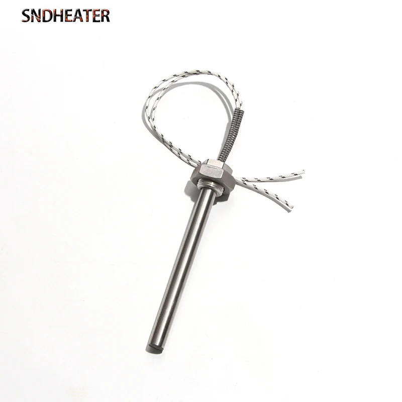 SNDHEATER 1KW Thread Single Head Electric Tube DN15/21mm(1/2") 201SS Tube 12x100-200mm Cartridge Heater 110/220/380V 1pc