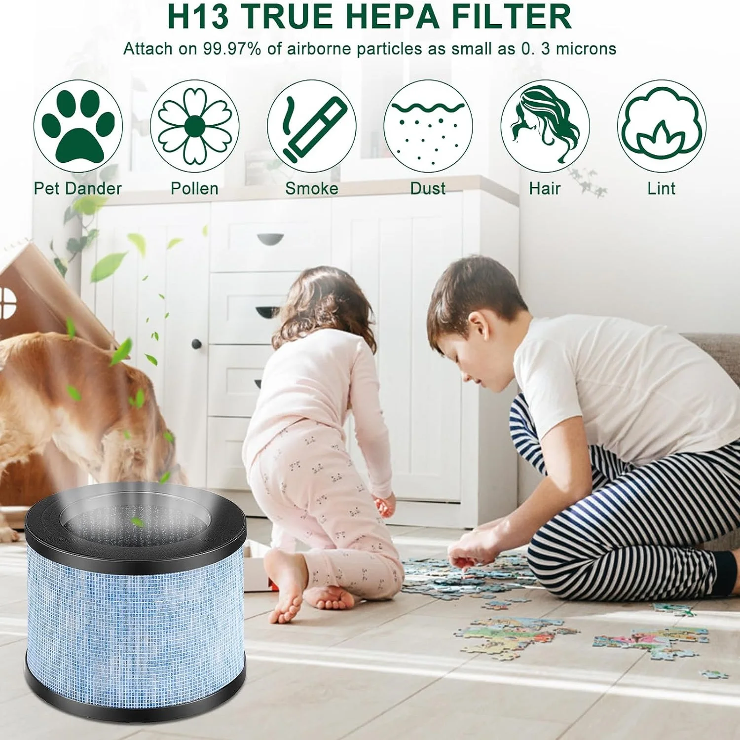 4Pcs Air Cleaner Replacement Filter Compatible With For AROEVE MK01 MK06 DH-JH01 For Air Cleaner Parts Home Appliance Part