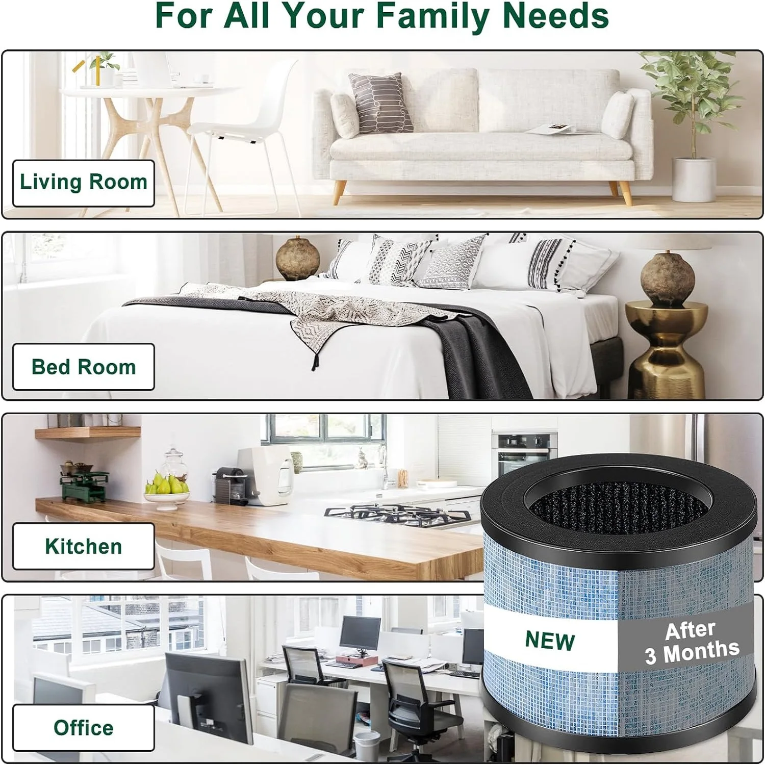4Pcs Air Cleaner Replacement Filter Compatible With For AROEVE MK01 MK06 DH-JH01 For Air Cleaner Parts Home Appliance Part