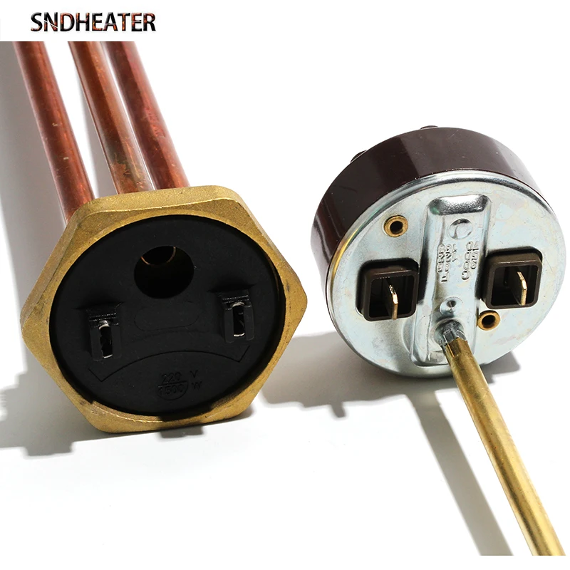 SNDHEATER DN32 G5/4 Copper Thread Water Heating Element Ariston Thermostat Temperature Controller 42mm Flang Electric Heat Pipe