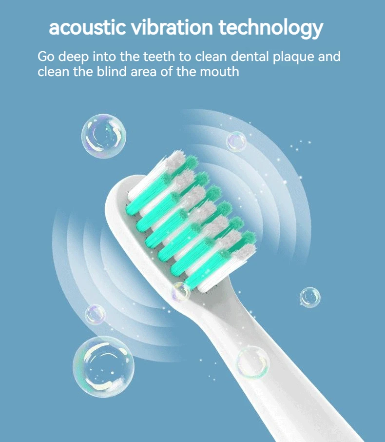 Replacement Toothbrush Heads for Mijia T301/T302/T501C Xiaomi Sonic Electric Toothbrush DuPont Soft Bristle Nozzles with Caps