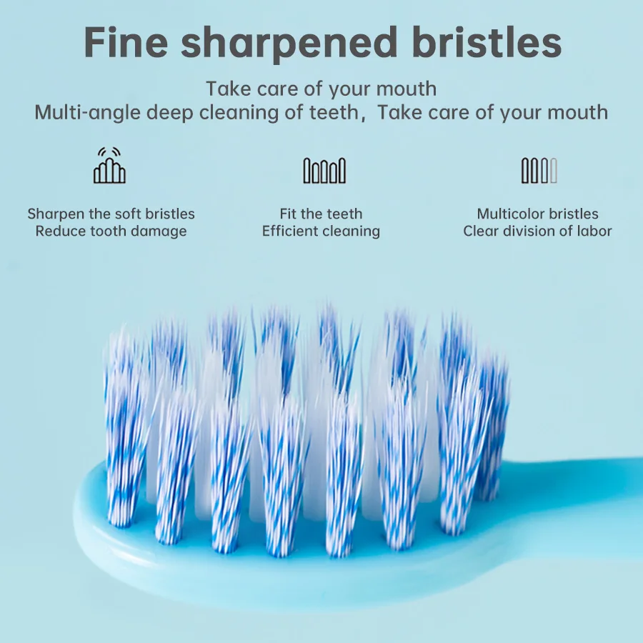 Tongwode Sonic Electric Toothbrush IPX7 Waterproof Adult Couple Home Use Soft Bristle Replaceable With 6 Tooth Brush Heads