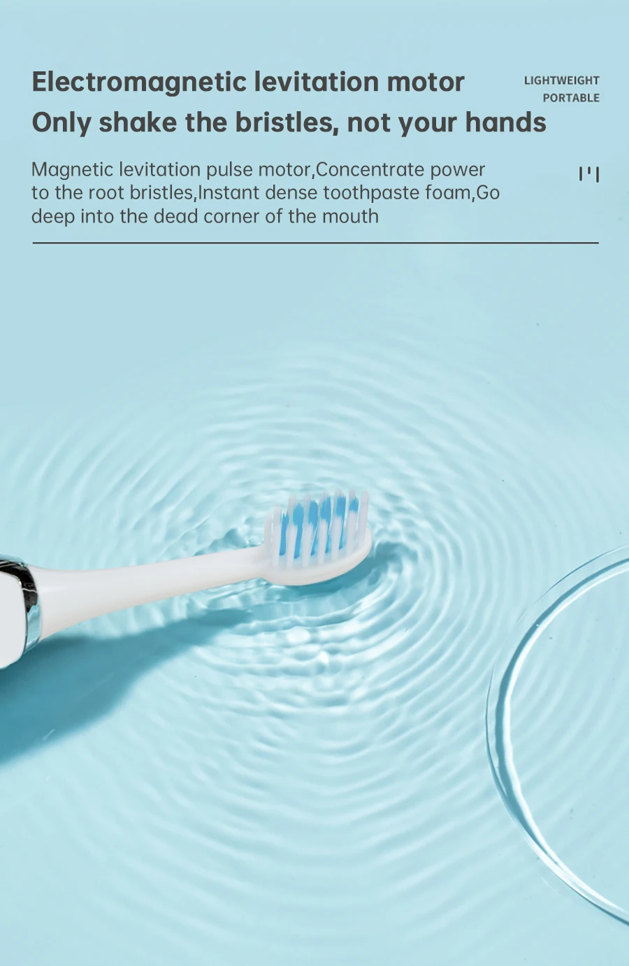 Tongwode Sonic Electric Toothbrush IPX7 Waterproof Adult Couple Home Use Soft Bristle Replaceable With 6 Tooth Brush Heads