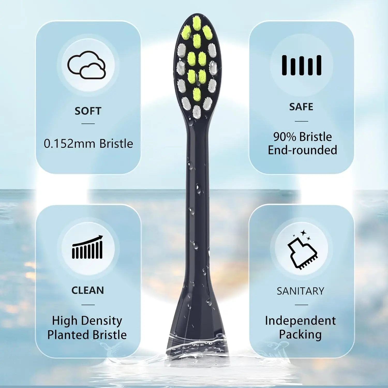 4/6/8Pack Replacement Toothbrush Heads Compatible with Philips Electric Toothbrush Head HY1100 HY1200 BH1022