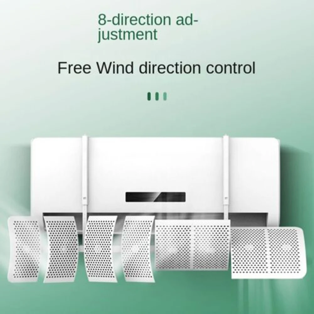 Wall Mounted Air-Conditioning Baffle Adjustables Anti Direct Blowing Windshield Baffles with 8 Leaves Air-Diverter Cover