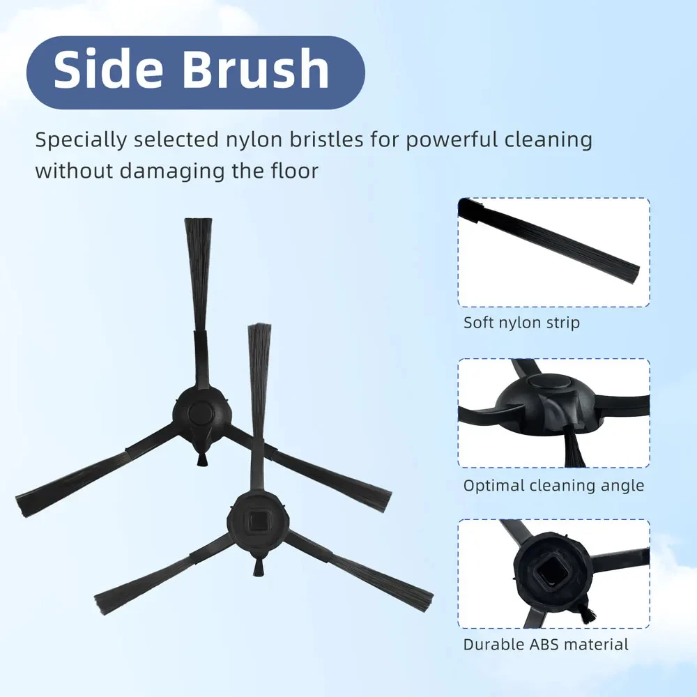 Compatible For EZVIZ RE4/ RE4 Plus / RE5 Robot Vacuum Cleaner Parts, Main Side Brush Mop Filter Replacements.