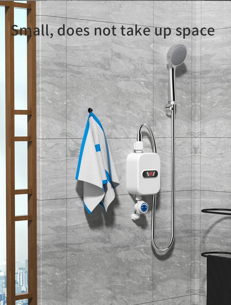 3500W Electric Mini Instant Hot Water Heater Bathroom Faucet Tap Heating 3 Seconds Instant Water Heater Shower Head Set