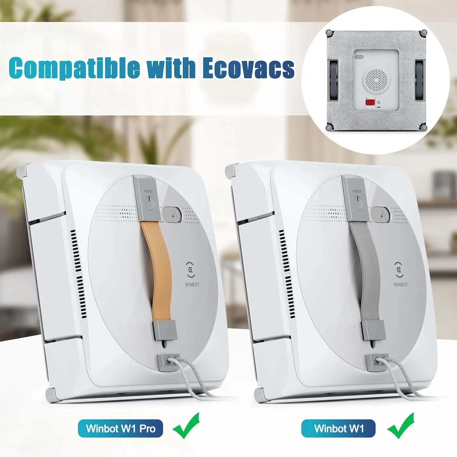 For ECOVACS WINBOOT W2 / W2 OMNI / W1 / W1 Pro Microfiber Mop Pad Cloth Replacement Parts Accessories