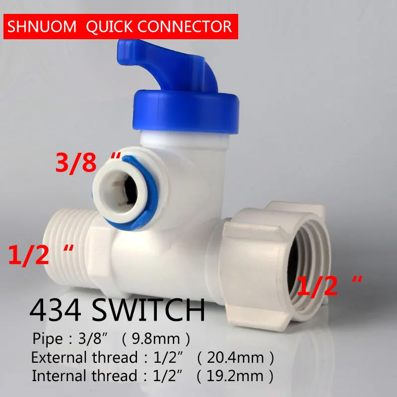Water Purifier Accessories 2-Point Quick-Connect Ball Valve 3-Point External Thread Switch Connector Pe Water Pipe 4-Point Internal Thread Straight-Through Valve