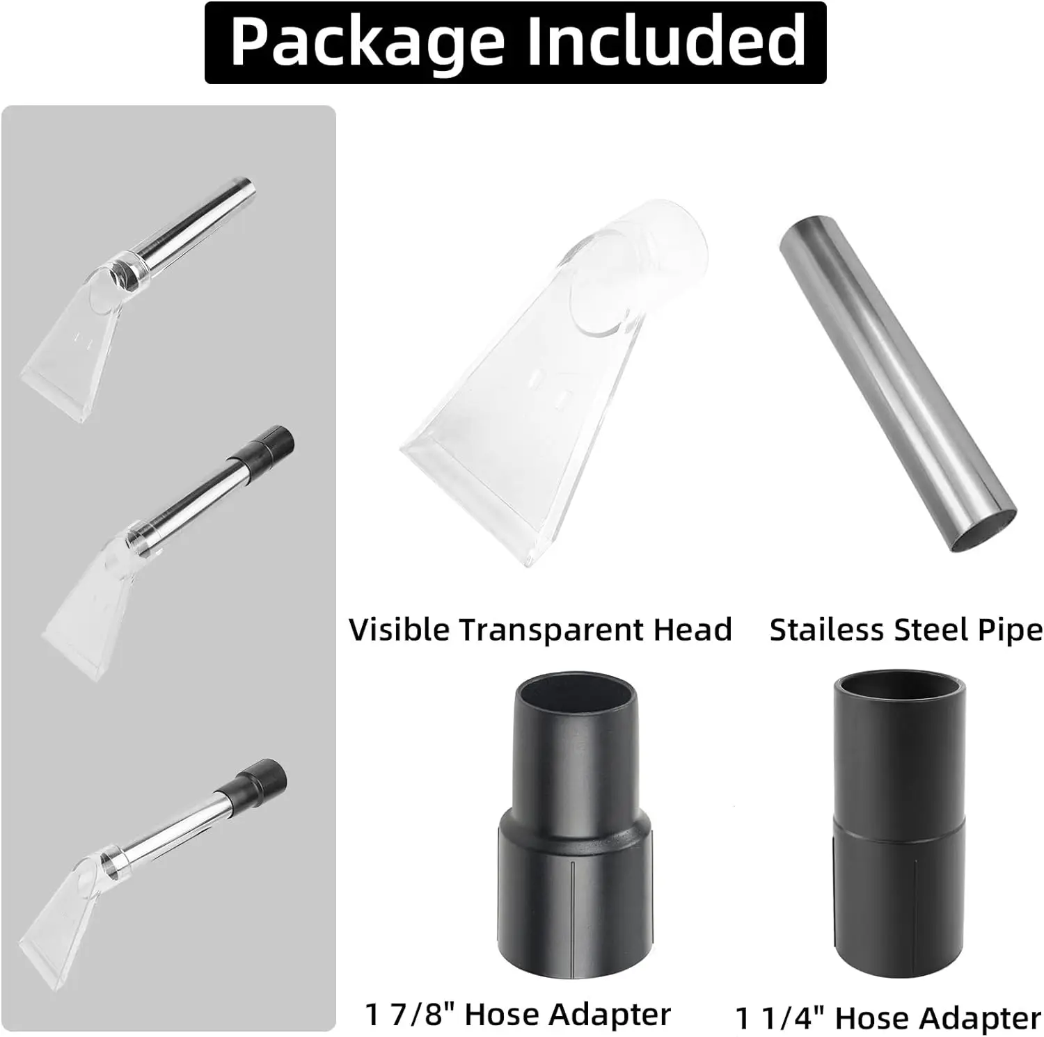 Carpet Vac Extractor Attachment-Tool - Cleaning Vacuum Clear For Upholstery Car Detailing Turn Shop Vac into an Extractor