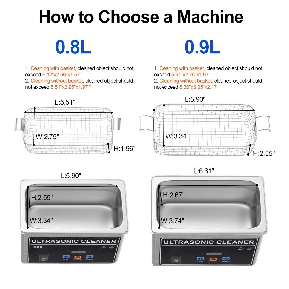 35w 60w Ultrasonic Bath 800ml 900ml Ultra Sonic Cleaner Washing Jewelry Dental Ultrasonic Cleaning Machine High Frequency 40khz