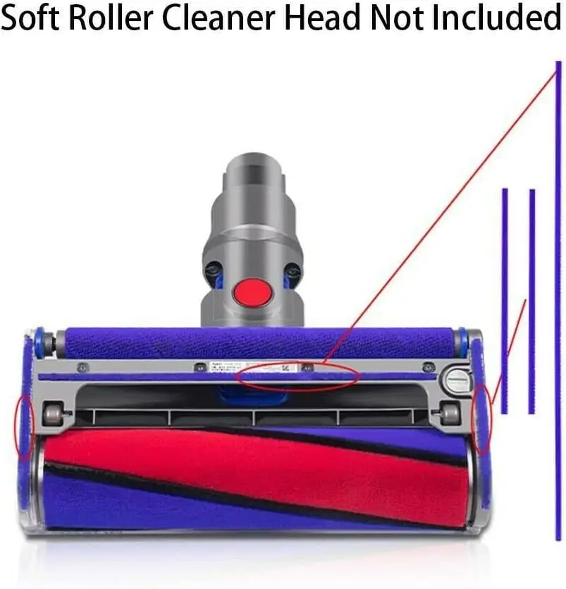 Soft Plush Stripes Accessories for Dyson V6 V7 V8 V10 V11 V15 Vacuum Cleaner Soft Roller Replacement Parts