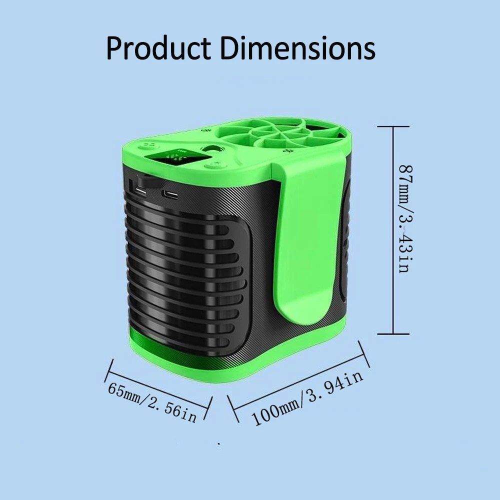 30000mAh Portable Waist Fan Strong Daul Airflow 7Speeds 11000RPM Rechargeable Clip on Fan for Outdoor Camping Fishing Max 32H
