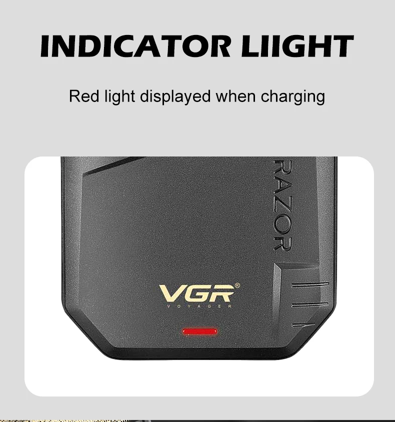 VGR 375 Professional Men's Electric Shaver Waterproof Independent Foil Electric Shaver Convenient Cordless Hair Trimmer