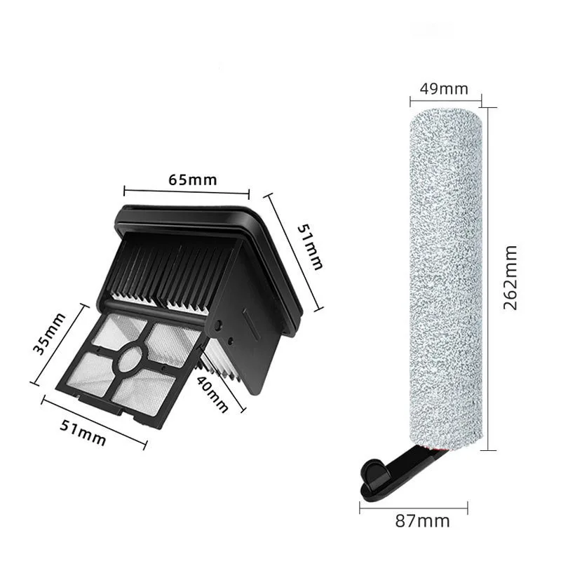 Dreame H12 Pro / H12 Plus Soft Brush Spare Parts Wet Dry Vacuum Cleaner Roller Hepa Filter Accessories