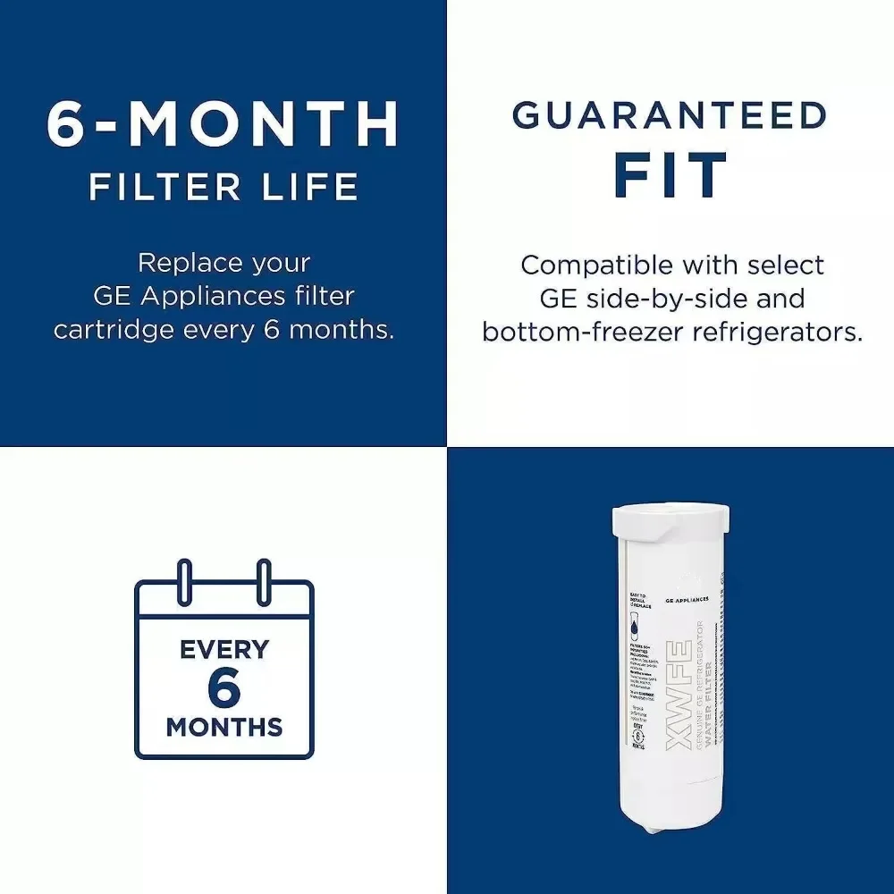 Replacement for GE XWF GSE25 GSS23 GSS25 GZS22 PSE25 CZS22 XFE26 GDE21 GNE27JSMSS MB-F48 GNE27JSMSS Refrigerator Water Filter