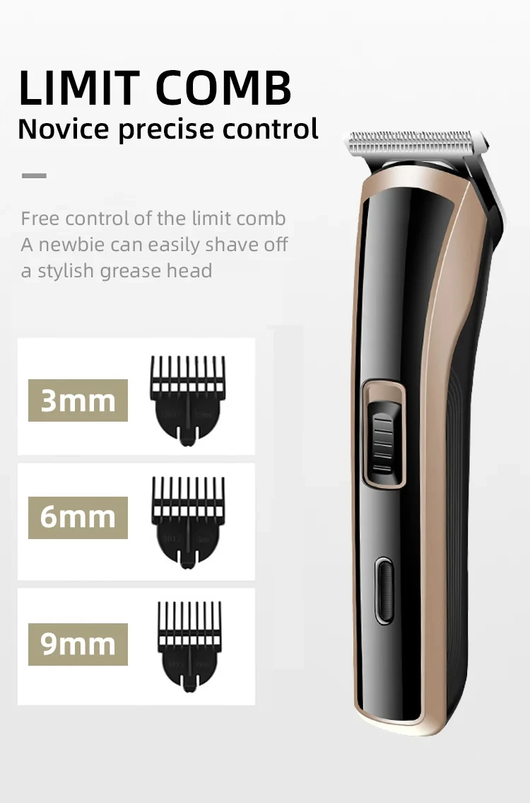 Kemei KM-418 Waterproof Hair Clipper Rechargeable Electric Barber Trimmer Professional Cordless Hair Cutting Machine For Men